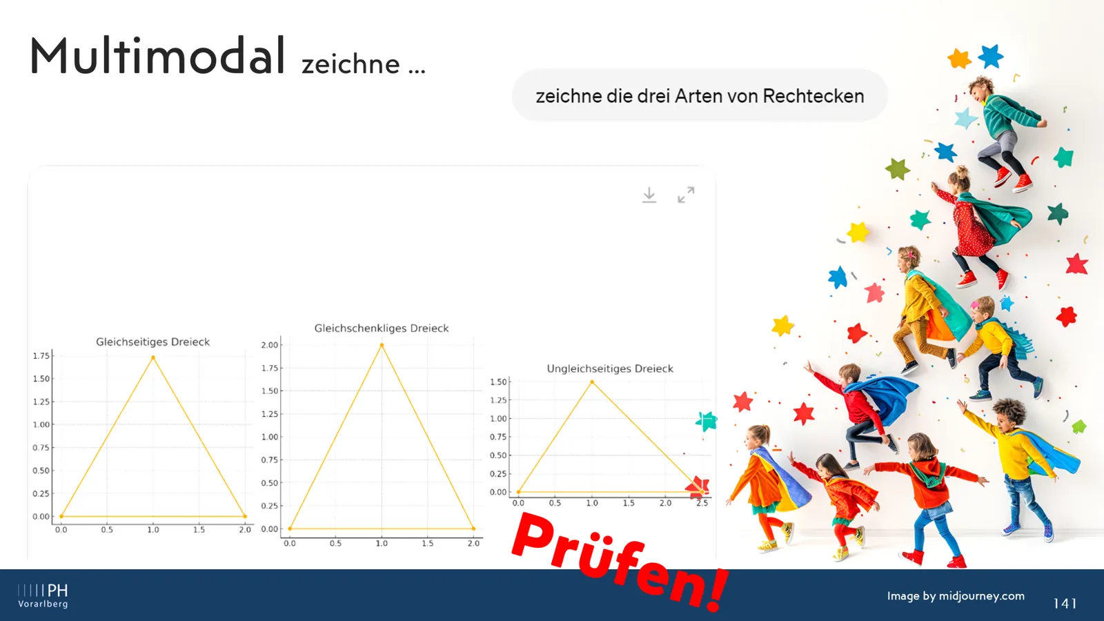 Zeichne die drei Dreiecke – Prüfen!