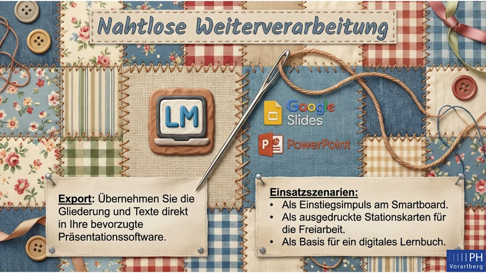 Nahtlose Weiterverarbeitung