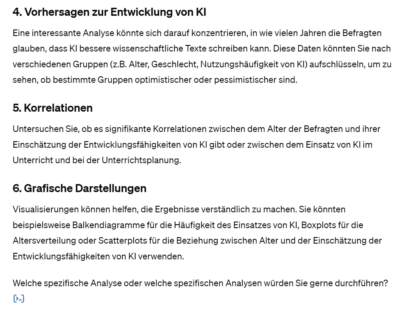 Fortsetzung: Vorhersagen zur Entwicklung von KI, Korrelationen, grafische Darstellungen