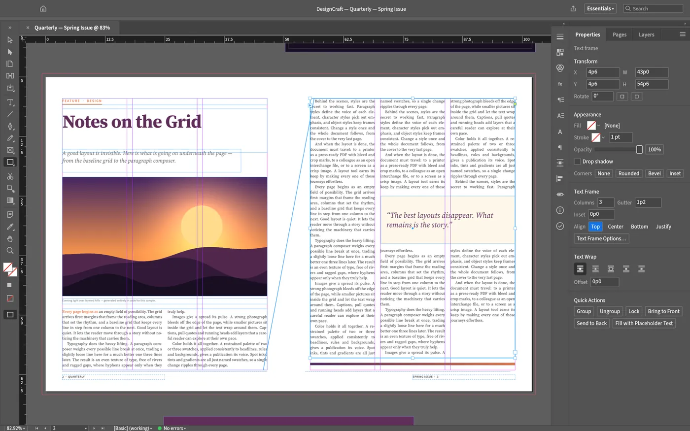 DesignCraft: Seitenlayout einer Zeitschrift