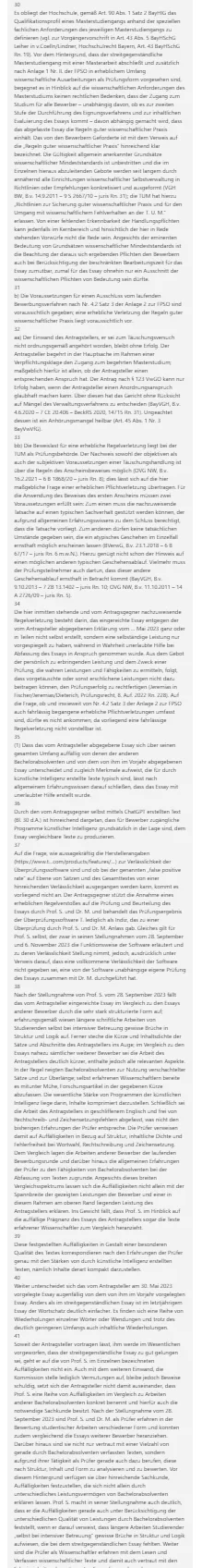 Lange, schmale Textspalte des Beschlusses