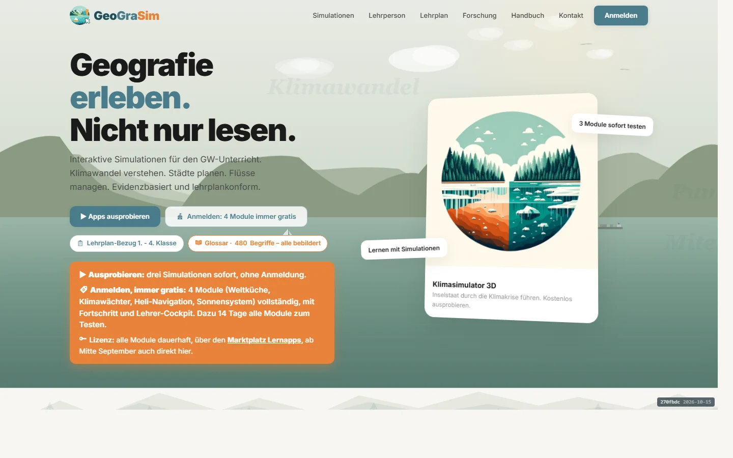 Startseite GeoGraSim: Geografie erleben