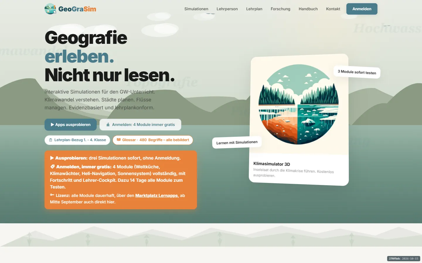 Startseite von GeoGraSim